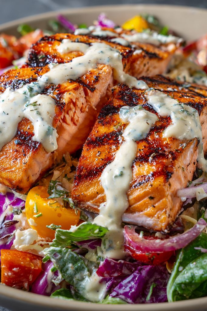 Chilli Caramel Salmon Salad