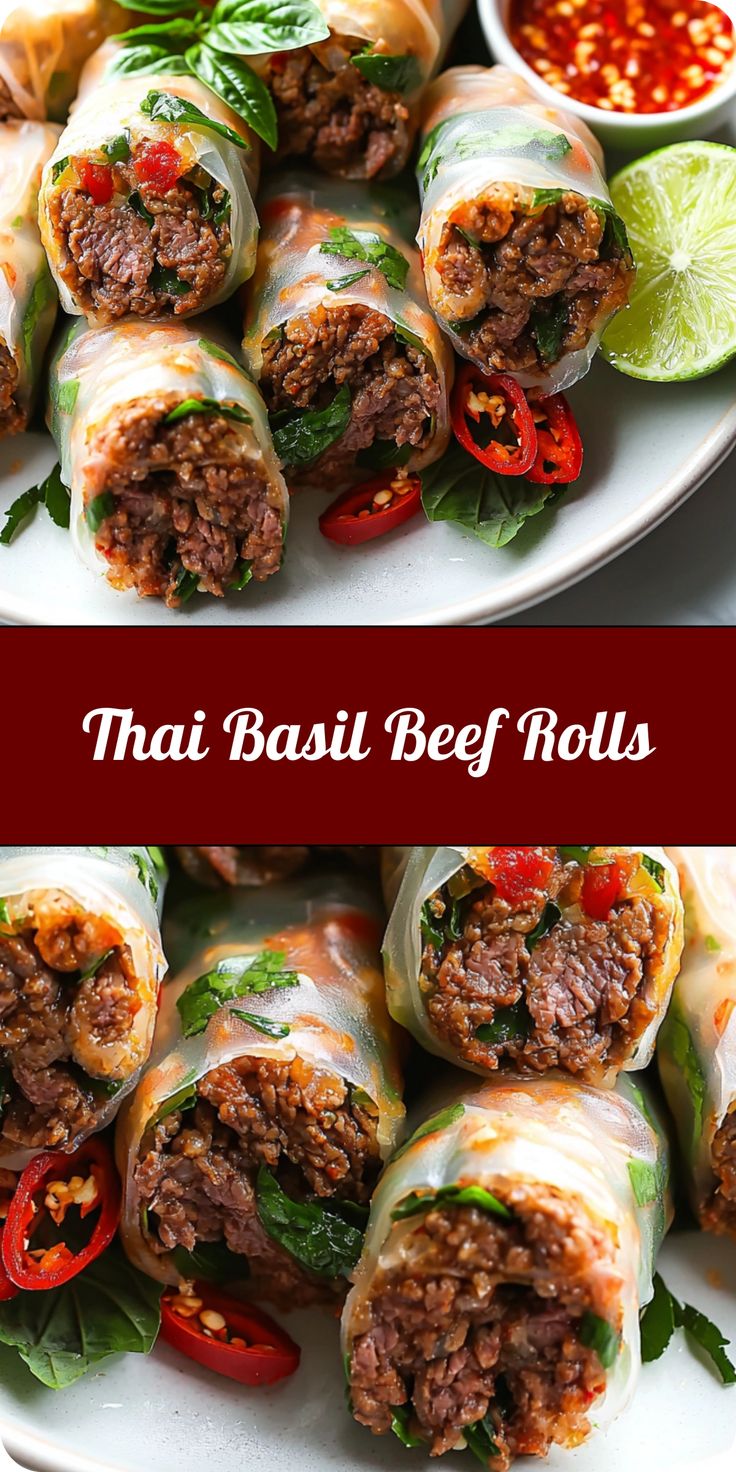 Thai Basil Beef Rolls